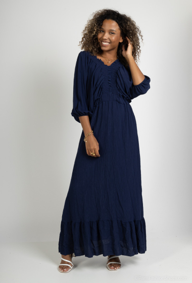 Wholesaler Pinka - Long Plain Dress 2/3 Sleeve