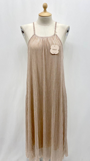 Wholesaler Pinka - Sleeveless maxi dress with semi-sheer sequins