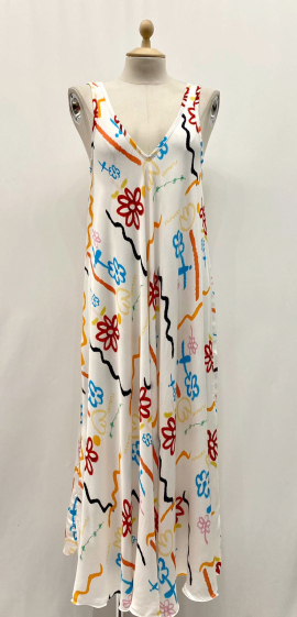 Grossiste Pinka - Robes sans manche couleurs imprimer