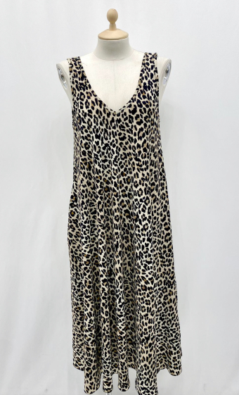 Grossiste Pinka - Robes sans manche léopard