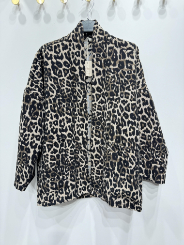 Großhändler PINKA - Offene Jacke mit Leopardenmuster