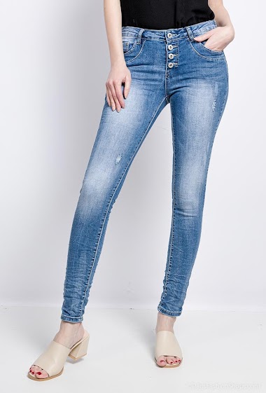 Wholesaler Place du jour - Buttoned slim jeans