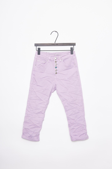 Wholesaler Place du jour - Colored cropped pants with fancy buttons