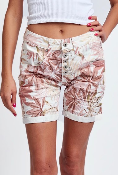 Mayorista Place du jour - Shorts with printed flowers