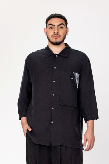Großhändler PLACED BY GIDEON - Cupro Game Shirt mit Taschenklappe