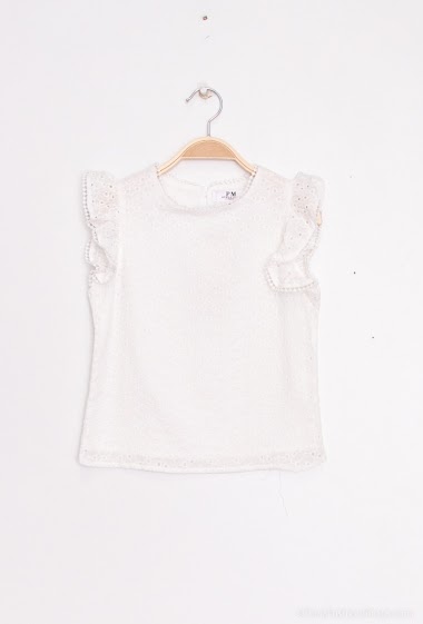 Wholesaler PM Mère & Fille - Perforated embroidered blouse