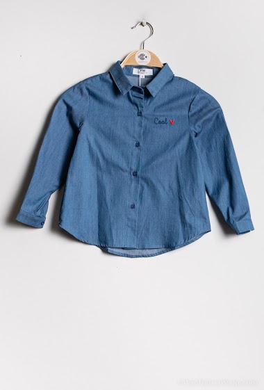 Denim shirt with embroidery