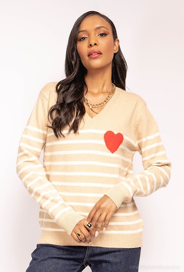 Wholesaler PM Mère & Fille - Sailor sweater with heart