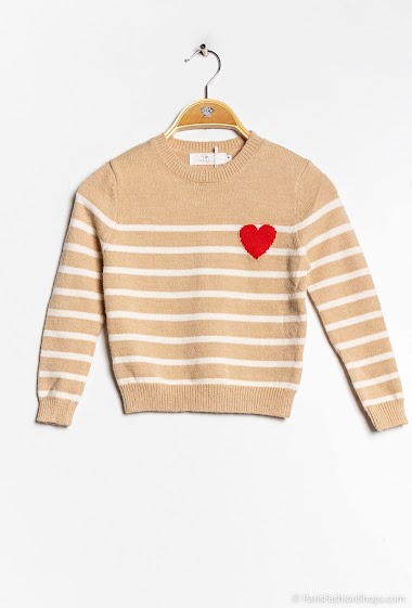Wholesaler PM Mère & Fille - Sailor sweater with heart