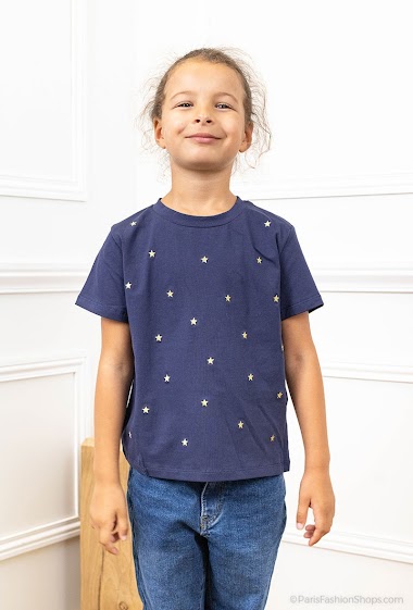 Mayorista PM Mère & Fille - Camiseta con estrellas bordadas