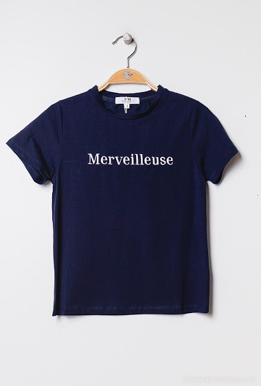 Großhändler PM Mère & Fille - T-shirt with embroidery MERVEILLEUSE