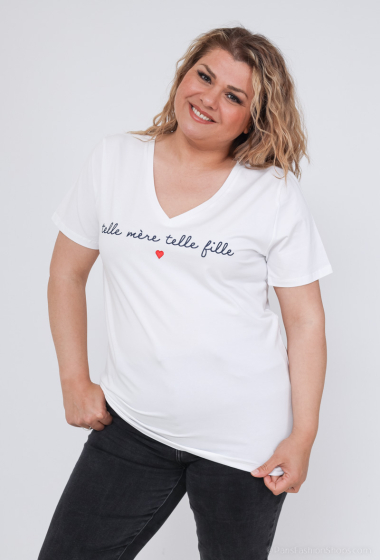 Grossiste PM Mère & Fille - T-shirt avec broderie "telle mère telle fille"