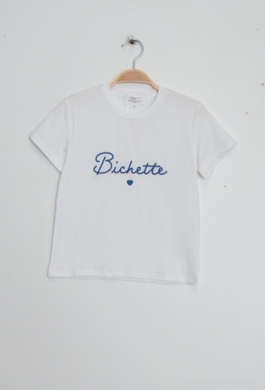 Grossiste PM Mère & Fille - T-shirt avec inscription "Bichette"