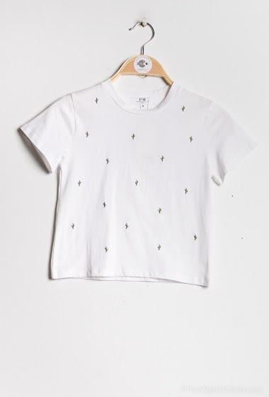 Großhändler PM Mère & Fille - Embroidered cotton t-shirt