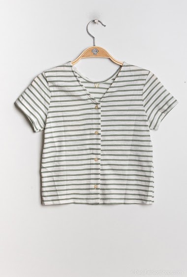 Großhändler PM Mère & Fille - Striped t-shirt with embroidered heart