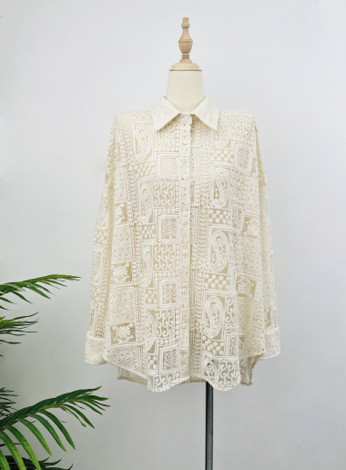 Wholesaler POHÊME - Oversized Avina shirt in different openwork embroidery