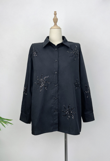 Wholesaler POHÊME - Satine shirt with sequin sequin embroidery