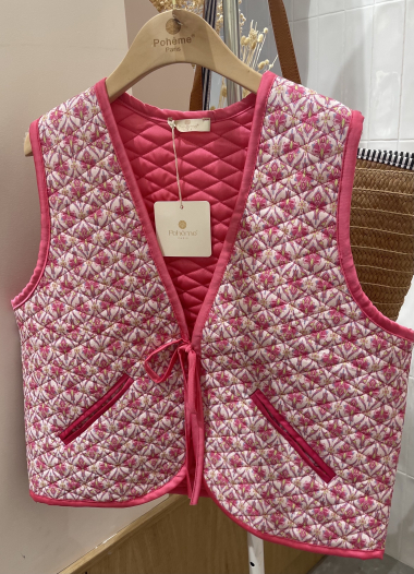 Wholesaler POHÊME - navy printed sleeveless vest