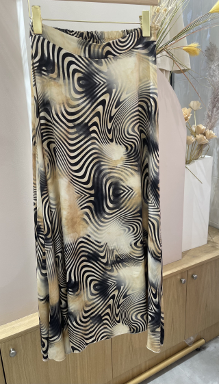 Wholesaler POHÊME - viscose and silk printed patterned skirt