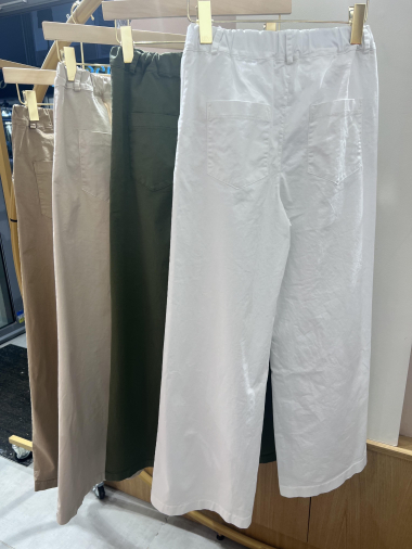 Grossiste POHÊME - Pantalon  Emya   uni coupe tendance  évasé