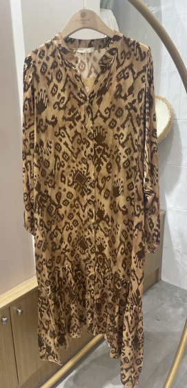 Wholesaler POHÊME - straight cut dress with print