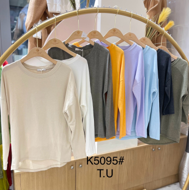 Wholesaler POHÊME - Plain color 3/4 sleeve t-shirt