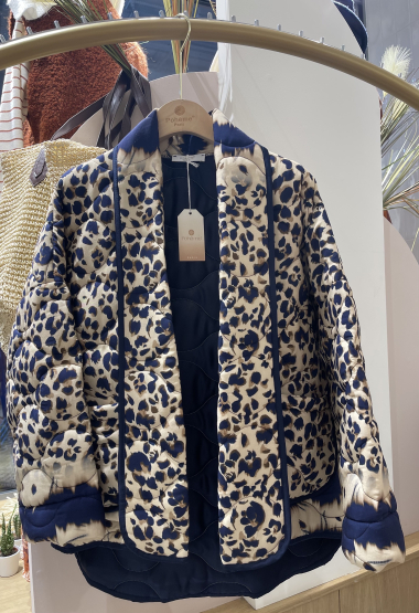 Grossiste POHÊME - veste oversize Lina motif léopard