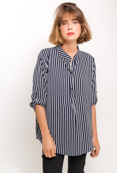 Wholesaler Pomelo - Striped loose blouse