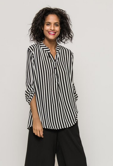 Wholesaler Go Pomelo - Striped crepe shirt