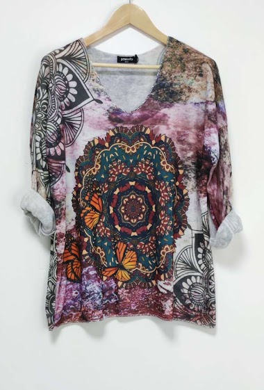 Wholesaler Pomelo - Printed loose sweater