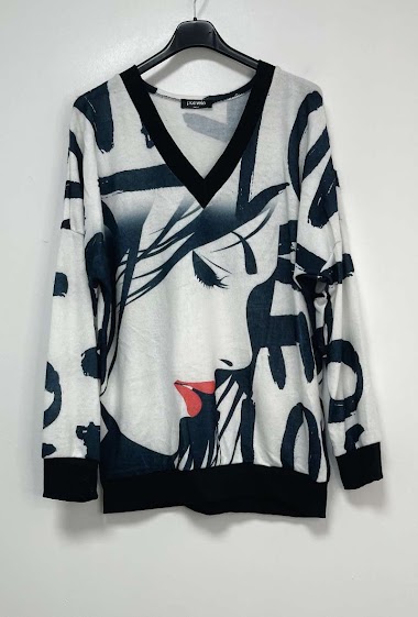 Wholesaler Go Pomelo - Printed loose sweater