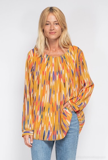 Wholesaler Pomelo - Shirt-sleeve printed tunic