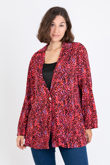 Wholesaler Pomme Rouge Paris - Fluid leopard print blazer (C6528)