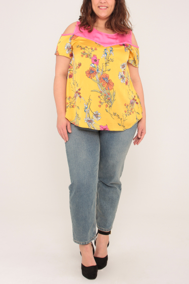 Wholesaler Pomme Rouge Paris - Floral layered effect blouse (A988)
