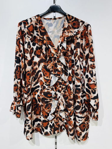 Wholesaler Pomme Rouge Paris - Leopard print blouse (T2842)