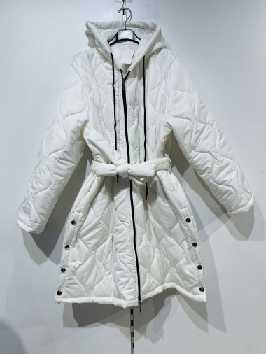 Wholesaler Pomme Rouge Paris - Mid-length white down jacket (T3020)