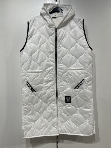 Wholesaler Pomme Rouge Paris - White sleeveless down jacket (T23519)