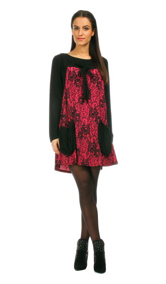 Wholesaler Pomme Rouge Paris - Pink print jumper + top set (A256)