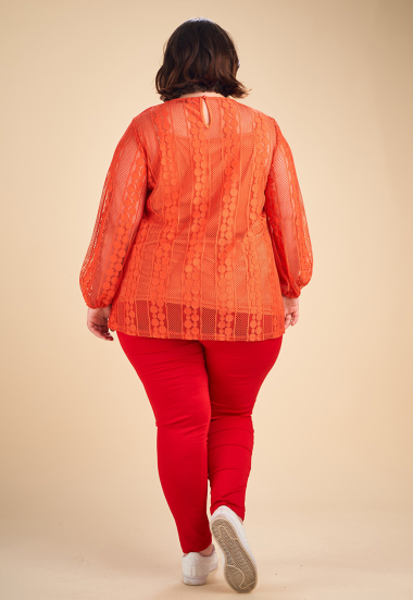 Wholesaler Pomme Rouge Paris - Top + openwork blouse / lace set (C6186)