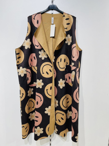 Wholesaler Pomme Rouge Paris - Patterned sleeveless vest (T39201)