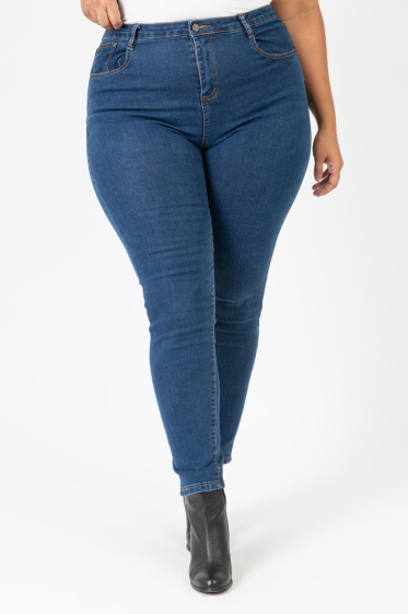 Wholesaler Pomme Rouge Paris - Plus Size Ultra Stretch Raw Jeans (B6020)