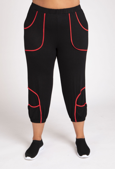 Wholesaler Pomme Rouge Paris - Joggers with red ribbing (B88)