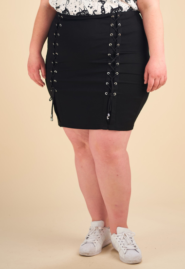 Wholesaler Pomme Rouge Paris - Short skirt with lacing (J204)