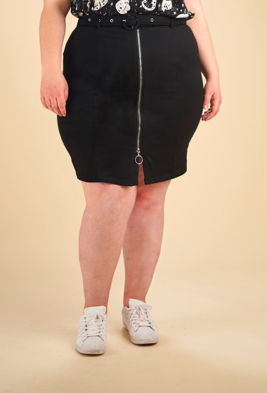 Wholesaler Pomme Rouge Paris - Large size zipped skirt (J202)