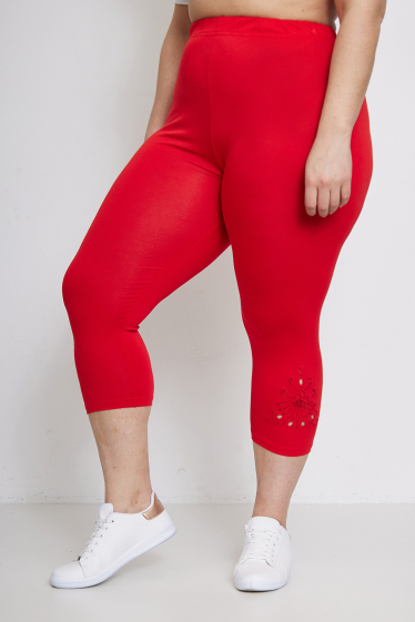 Wholesaler Pomme Rouge Paris - Openwork leggings with pattern (B219)