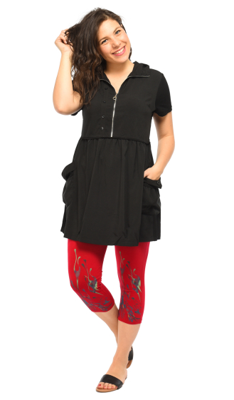 Wholesaler Pomme Rouge Paris - Short leggings with colorful pattern (B115)