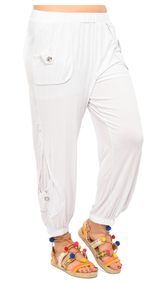 Wholesaler Pomme Rouge Paris - White baggy pants (B117)