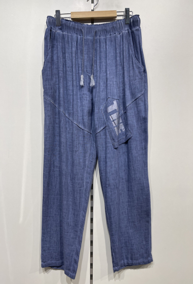 Wholesaler Pomme Rouge Paris - Plus Size Linen Pants (B6001)
