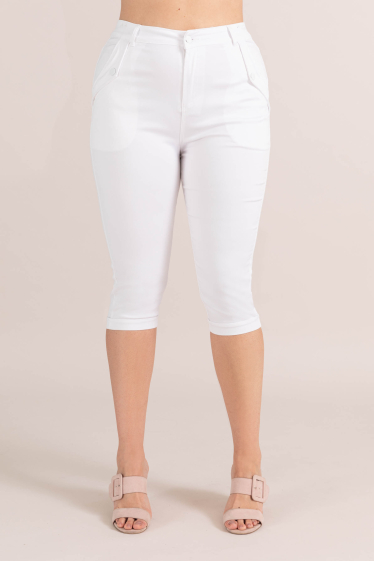 Wholesaler Pomme Rouge Paris - White plus size stretch pants (B301)
