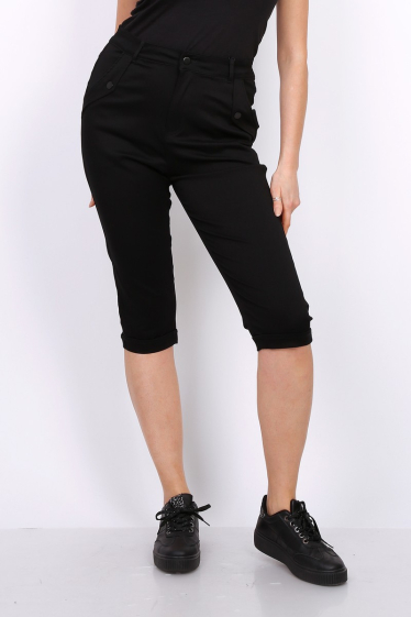 Wholesaler Pomme Rouge Paris - Black plus size stretch pants (B301)